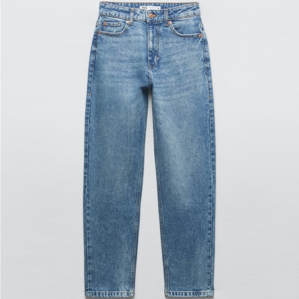 Zara Classic Mom Fit High Rise Ankle Jeans